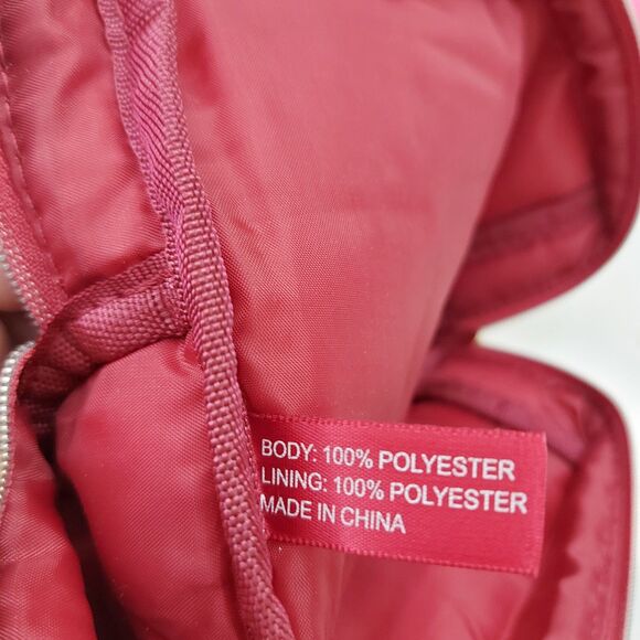 Sephora Quilted Fabric Makeup Bag Lined Zipper Green Hot Pink Burgundy Set of 3 - Picture 12 of 12